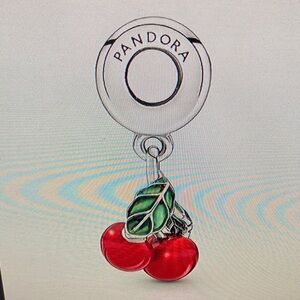 Pandora Red and Green Cherry Charm Bracelet